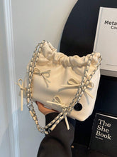 1pc Solid Color Bowknot Decor Pu Leather Women's Shoulder Bag shein